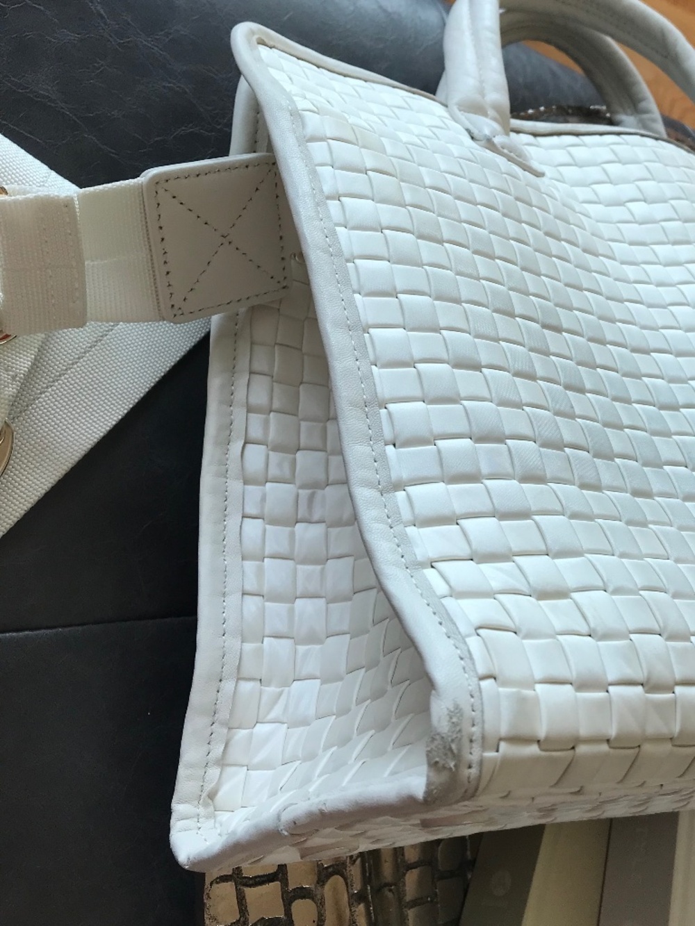 MZ WALLACE CREAM MEDIUM BOX TOTE - Picture 6 of 16